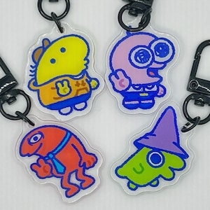 Smiling Friends Keychain Charm pim glep charlie allan image 1