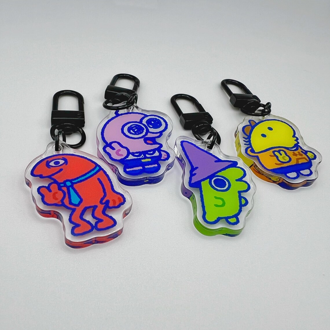 Smiling Friends Keychain Charm Pim Glep Charlie Allan - Etsy