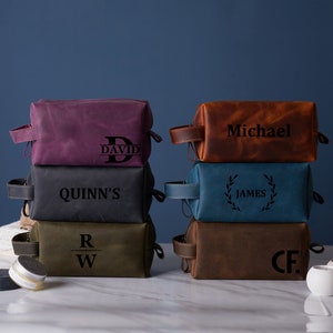 Regalo per la festa del papà, kit Dopp personalizzato, regali di compleanno, regali personalizzati, regali per lui, regali in pelle per papà, borse da toilette in pelle per lui,