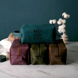Borse da toeletta in pelle per lui, regalo per la festa del papà, kit da toilette personalizzato, regali di compleanno, regali personalizzati, regalo per lui, regali in pelle