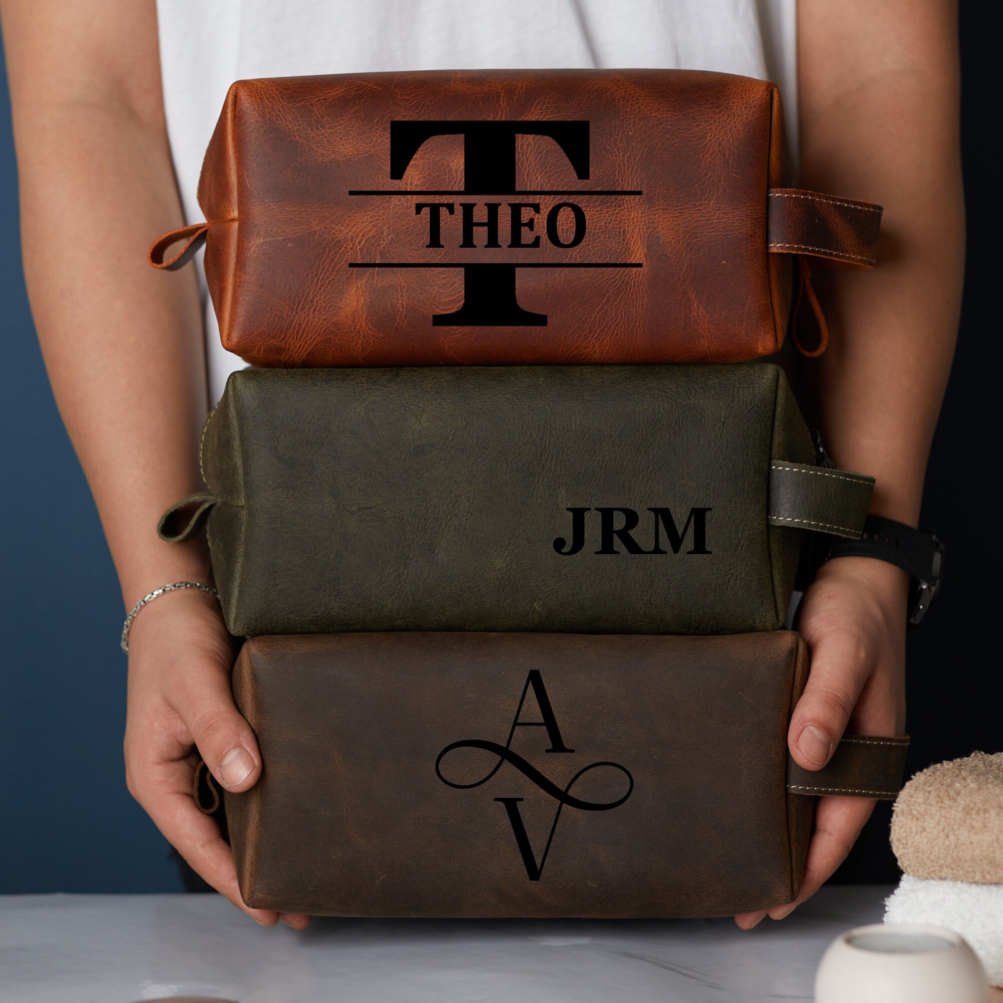 Personalized Dopp Kits, Leather Travel Organizers, Leather Toiletry ...