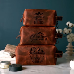 Borse da toilette in pelle per lui, regalo per la Festa del papà, kit Dopp personalizzato, regali di compleanno, regali personalizzati, regalo per lui, regali in pelle