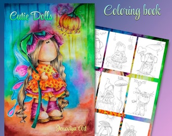 Coloring book, Children's Books, gifts, gifts for kids  Cutie Dolls, coloring PDF colouring book cute coloring book