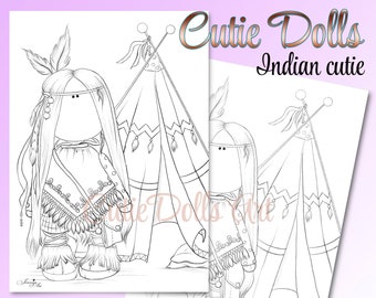 Adult coloring pages, indian coloring page,Cutie,Gifts,PDF Printable coloring, Coloring pages, Coloring for kids