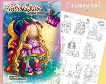 Coloring book Cutie dolls UPDATED VERSION, Children's Books, gifts, gifts for kids  Cutie Dolls, coloring PDF colouring book