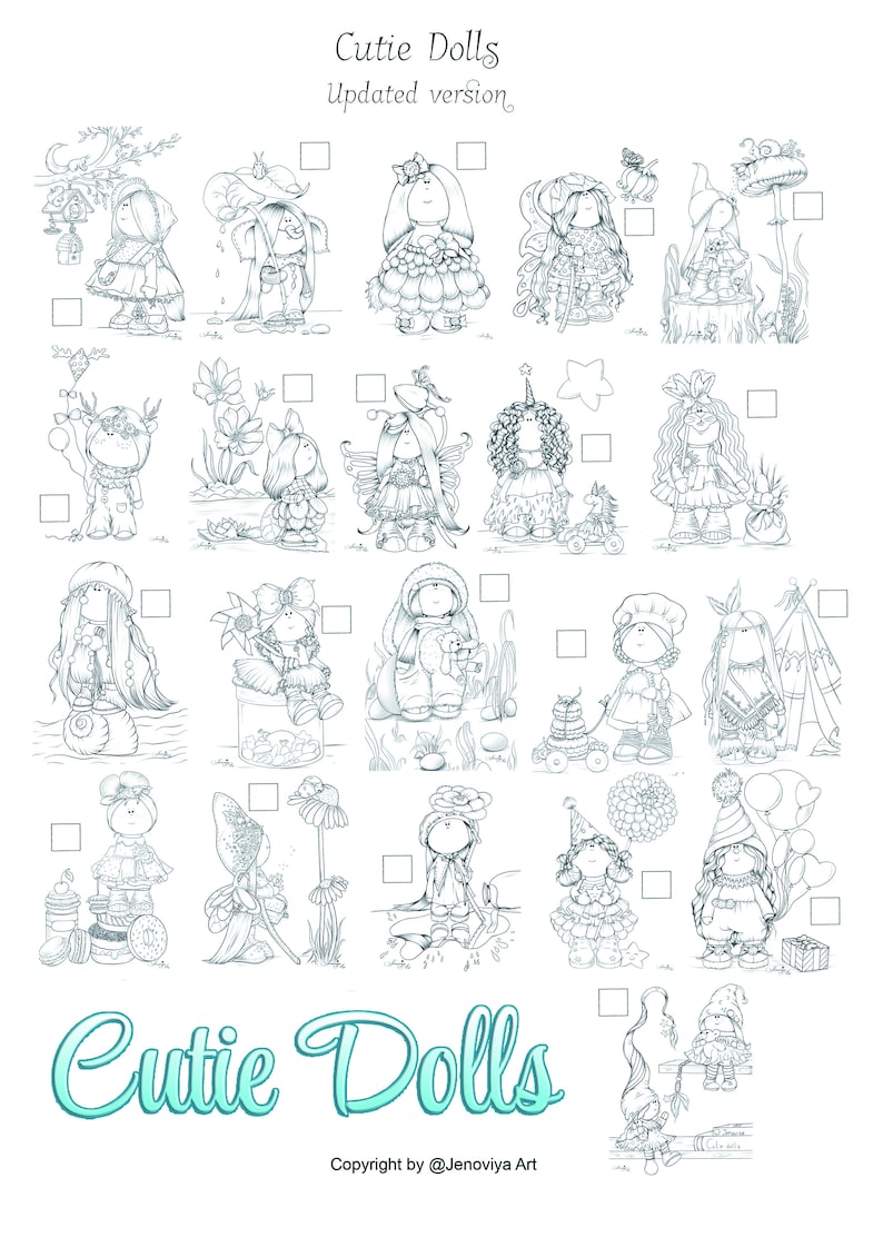 Coloring Book Cutie Dolls UPDATED VERSION Children's - Etsy
