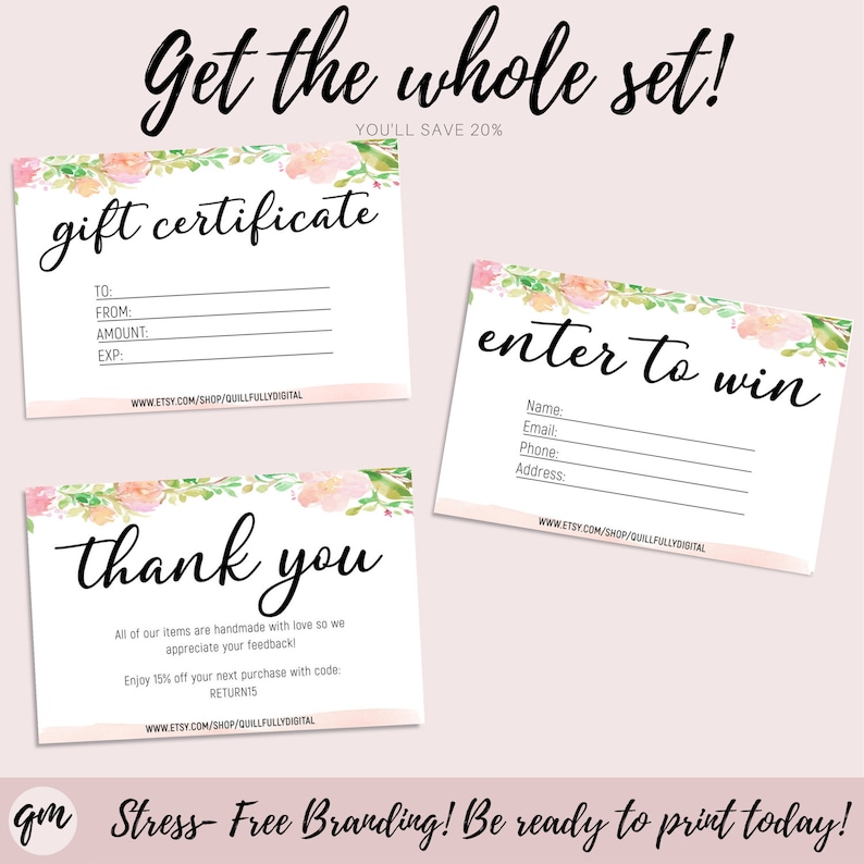 Printable Enter To Win Floral Template Custom Enter The Etsy