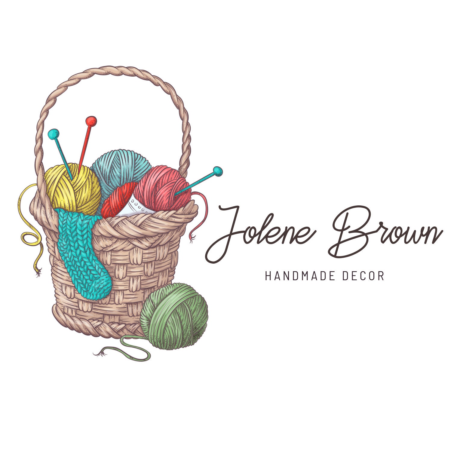 Instant Knitting Logo Template Custom Online Sewing Logo Edit Etsy