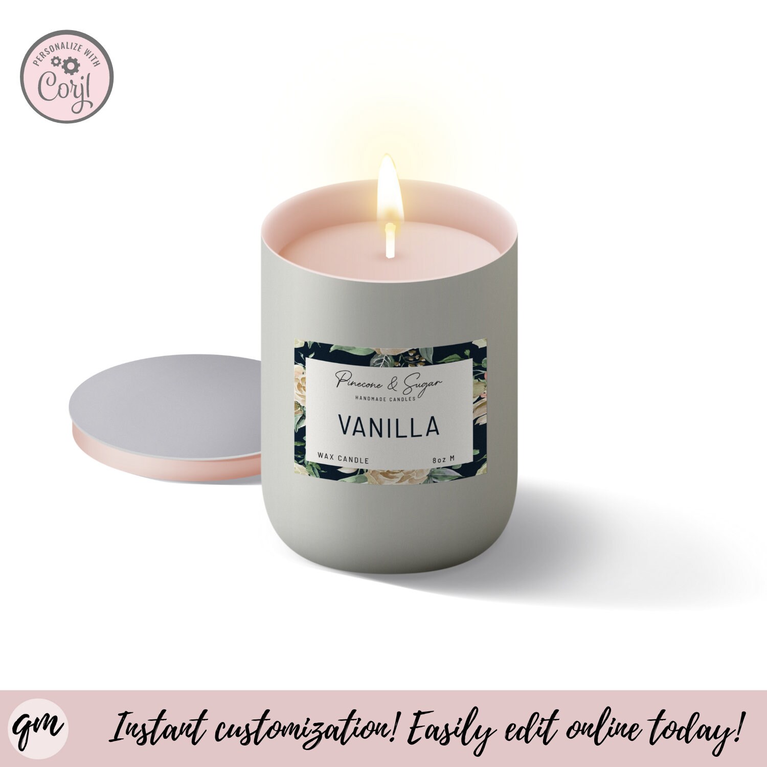 Candle Label for Small Business Custom Candle Template ...