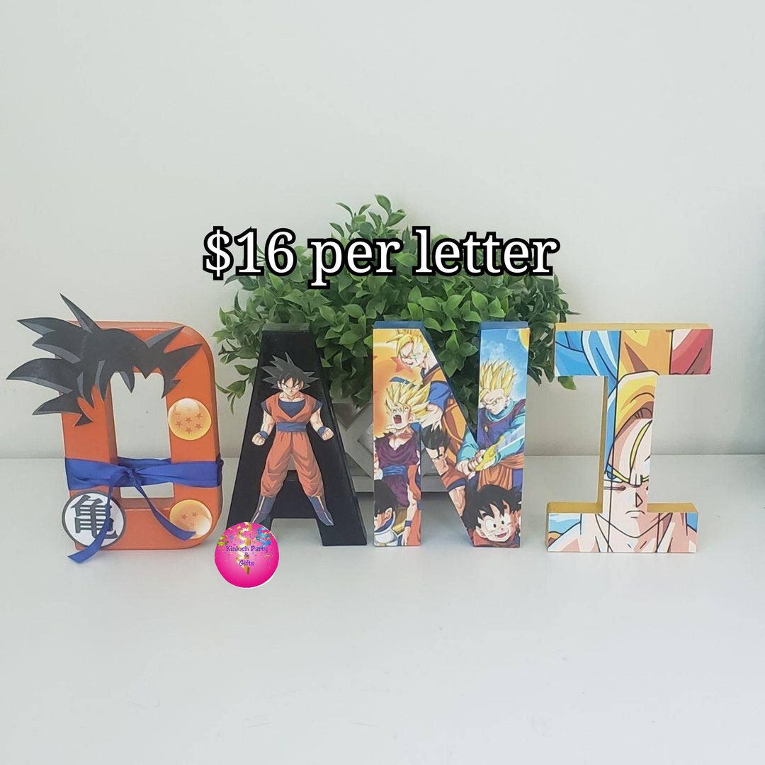 Dragon Ball Z Lettersdragon Ball Z Birthday Partydragon Ball Etsy
