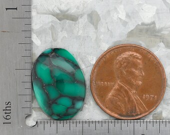 Black Bridge Variscite Cabochon, Green Turquoise Variscite Made In USA Cabochon For Sterling Silver Gold Handmade Jewelry