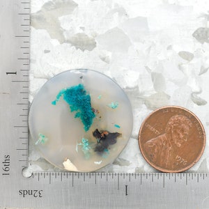 Sugar Water Flower Agate Chrysocolla Copper Chalcedony Cabochon