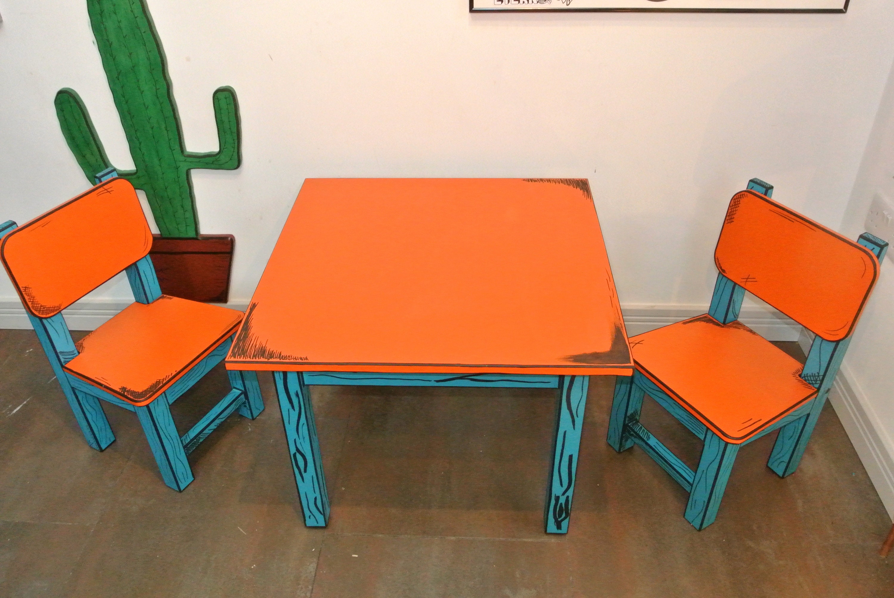 洋書「SIMPLE PAINTED FURNITURE 」 Hand Made Childrens Table and Chair Set, Kids Furniture, Wooden