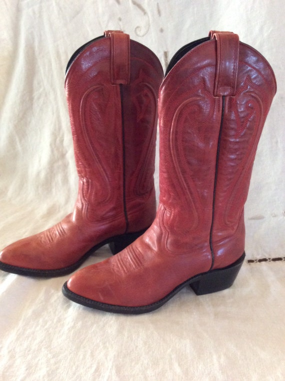 red womens western boots