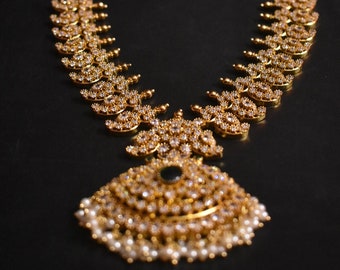 Most beautiful gold replica necklace with earrings