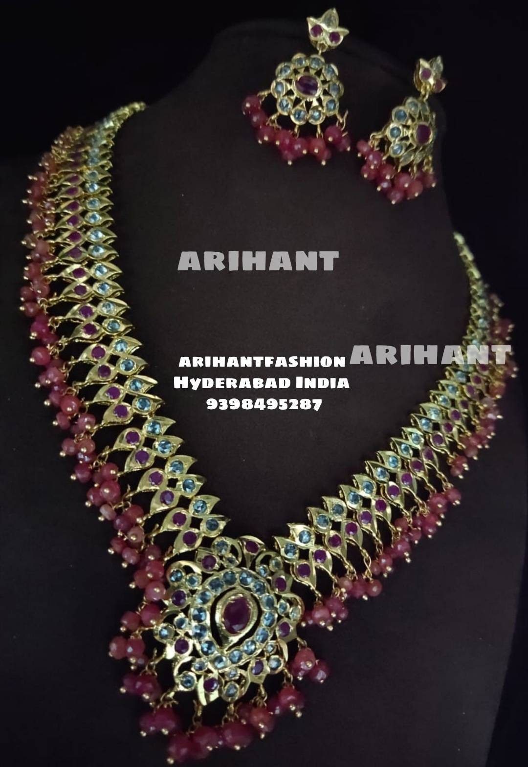 Indian Gold Replica Real Beeds South Indian Traditional - Etsy