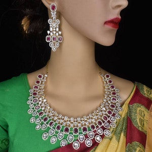Indian diamond replica necklace set By Asp Fashion