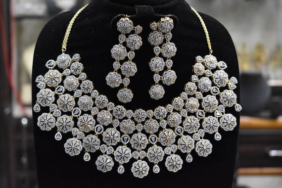 American Diamonds Choker Necklace Set 