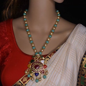 Indian NAVRATNA PENDENT SET By Asp Fashion