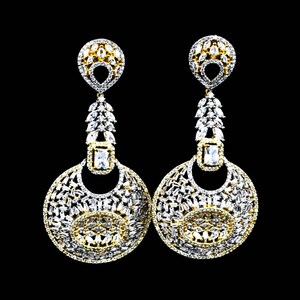Designer American Diamond Glamorous Earrings/Indian Earrings/Wedding Earrings/Stylish Earrings/Wedding Earrings/Western Jewelry