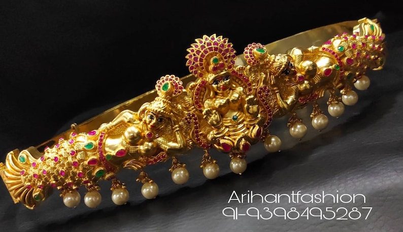 Beautiful handmade temple finished traditional south Indian Hip belt