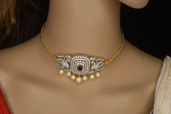 Beautiful Diamond Finished Choker 