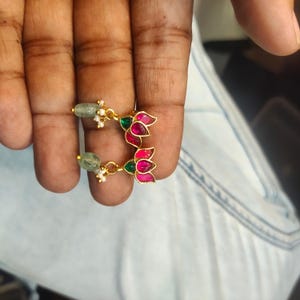 Jadau Kundan Invisible Necklace Set - 24K Gold Plated image 4