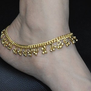 Anklet for Woman, Gold Beaded Anklet, Gold Dainty Anklet Bracelet, Beaded Anklet Bracelet, Gold Anklet Chain, Panchloham Anklets