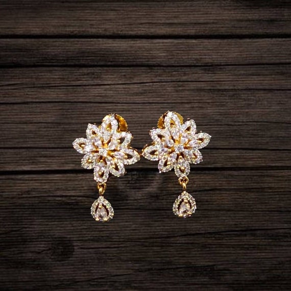 American Diamond Studs Earrings by Asp Fashion - Etsy