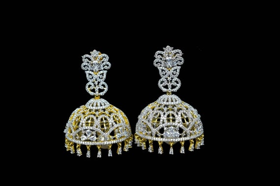 Women's Fashion Earrings Lotus Meena Work Fancy Stylish Jhumka Jhumki  Jewellry | eBay