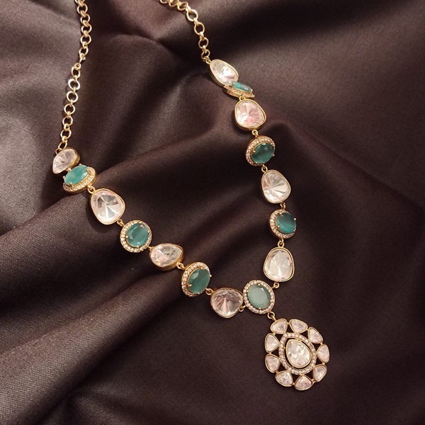 Exude Elegance with the Royal Green Kundan Necklace Set: A Majestic Creation by Asp Fashion Jewellery