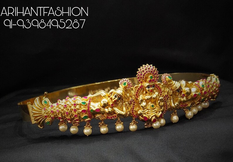 Beautiful handmade temple finished traditional south Indian Hip belt
