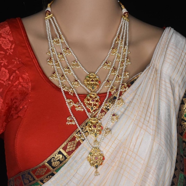 Navratna panch lada pearls Necklace By Asp Fashion