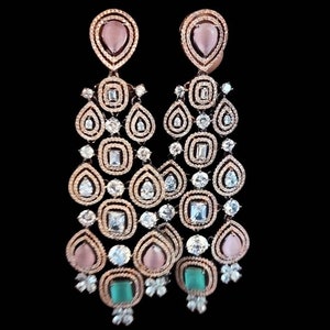 Indian stylish long Cz Earrings By Asp Fashion