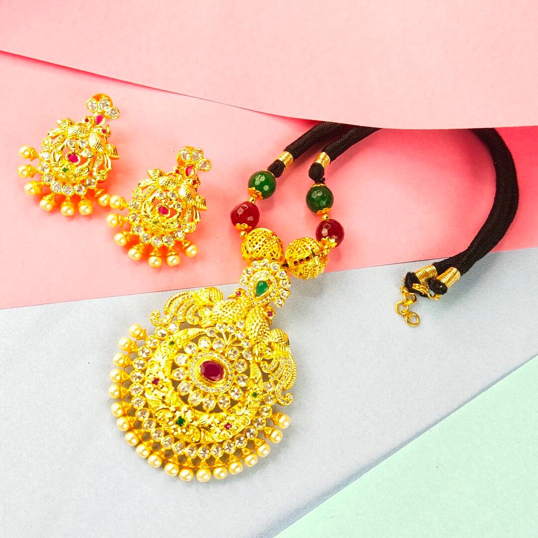 Gold Finished Black Dori Necklace by Asp Fashion Jewellery Etsy UK