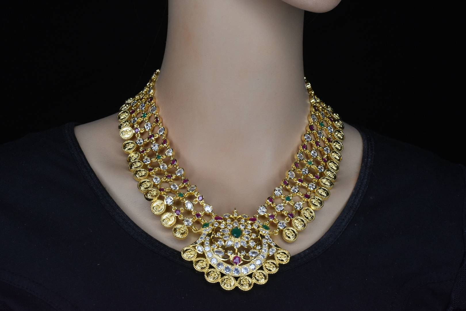 Kasu-mala/lakshmi Coin Necklace/gold 