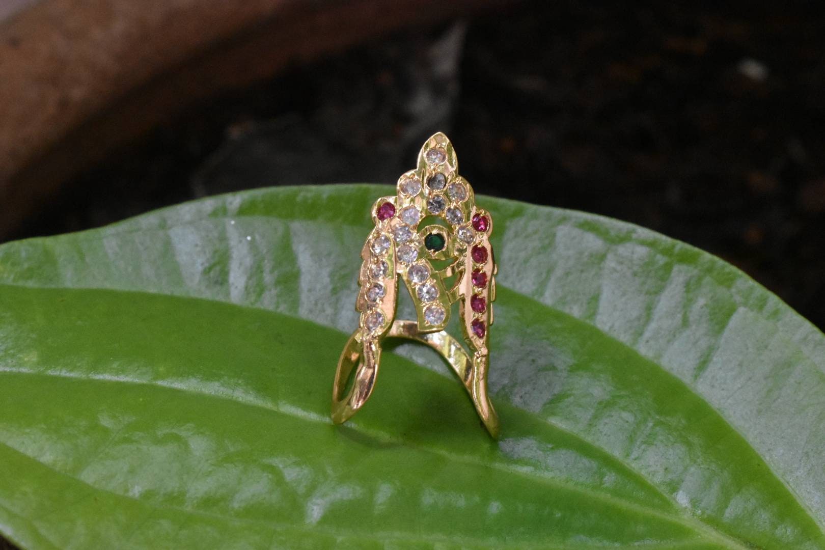 AVIKA Traditional Vanki/Vangi Trendy and Adjustable Micro-Plated Ring with  AD Stones - Random Design