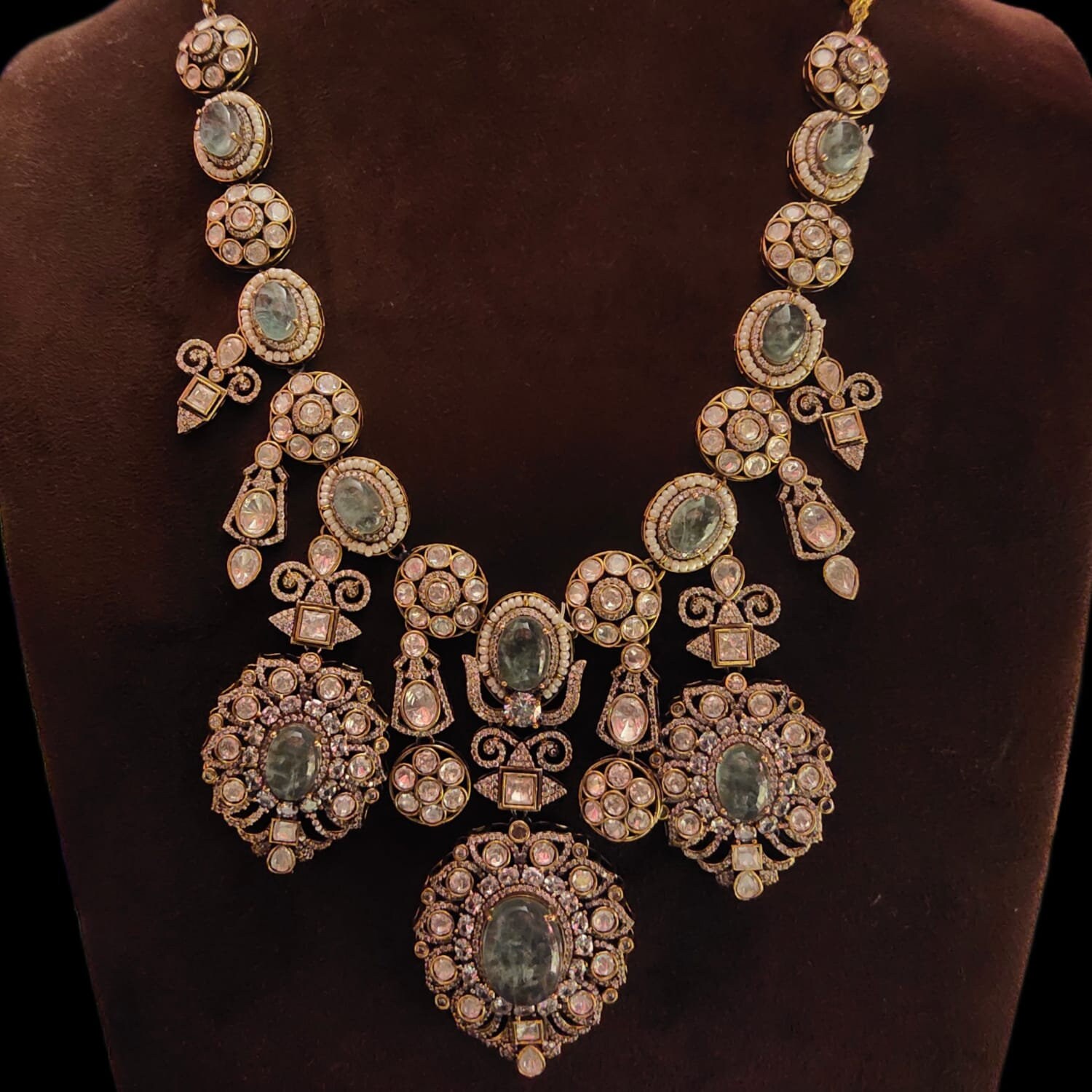 Most Beautiful Victorian Style Bridal Necklace Set With Earrings
