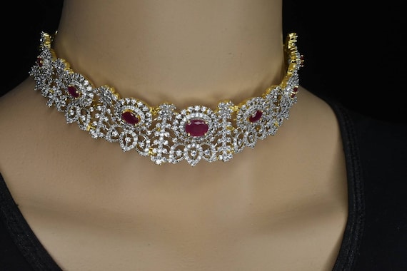 Diamond choker cheap set designs