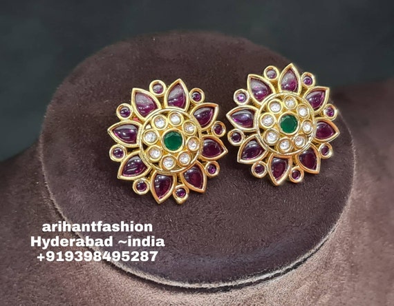 Indian Kempu Earrings by Asp Fashion Etsy Australia