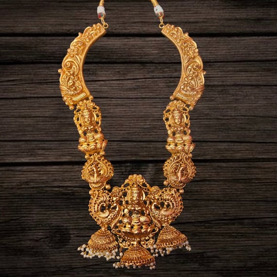 Temple Finished Maha Laxmi Necklace Set By Asp Fashion Jewellery