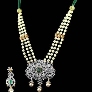 American Diamond Pendent beads Necklace set