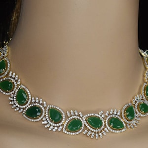 Green emerald Necklace/Pink Necklace/Ruby Necklace By Asp Fashion