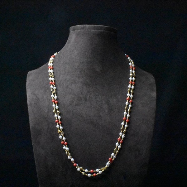 Coral pearls  chain/pagadam mutayal /high Quality Gold Plated By Asp Fashion