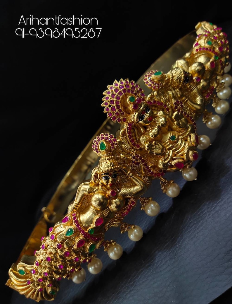 Beautiful handmade temple finished traditional south Indian Hip belt