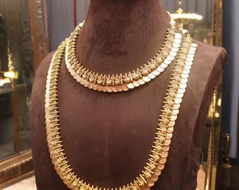 Antique Lakshmi Kasu Necklace - Traditional Temple Jewelry Haram
