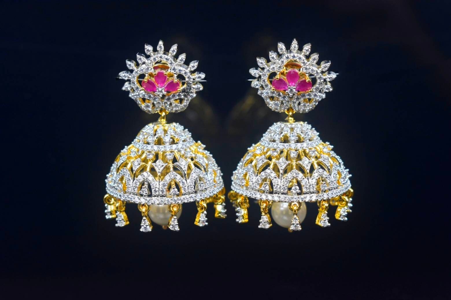 Diamond 2024 jhumka earrings