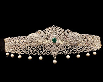 Indian luxuriously grand look american Diamonds traditional southindian vaddyanam, hipbelt for bridel's By Asp Fashion