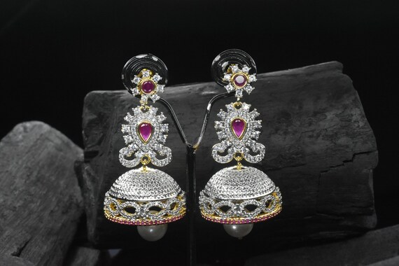 American diamond jhumkas deals