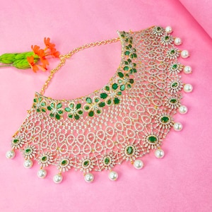 Indian Grand Indian bridal choker in American diamonds By Asp Fashion